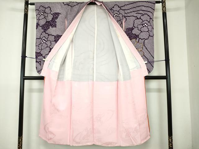平和屋着物∵女の子 十三参り 子供 祝着 駒刺繍 総絞り 牡丹 金糸 逸品 DABK5201ea