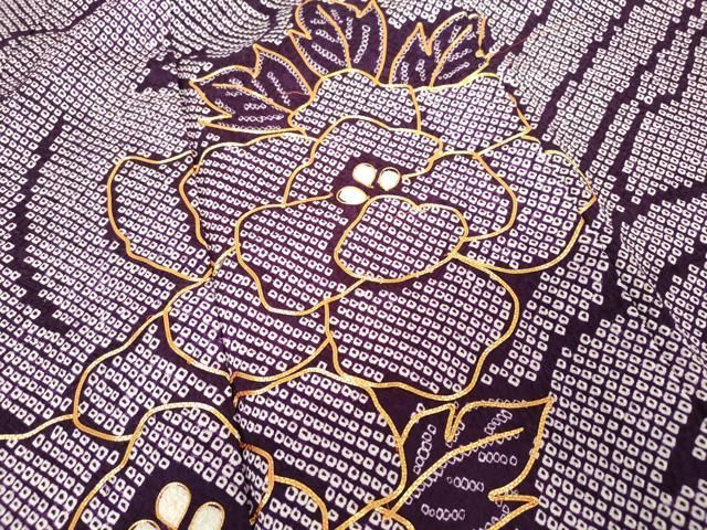 平和屋着物∵女の子 十三参り 子供 祝着 駒刺繍 総絞り 牡丹 金糸 逸品 DABK5201ea