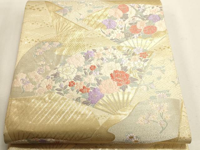平和屋本店▼六通柄袋帯 唐織 王朝佐賀 本金箔24K 正絹 逸品 DABK5525sf