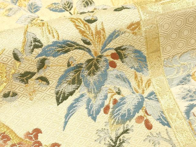 平和屋本店▼六通柄袋帯 琳派絢爛麗紋 本金箔 正絹 逸品 DABK5542sf