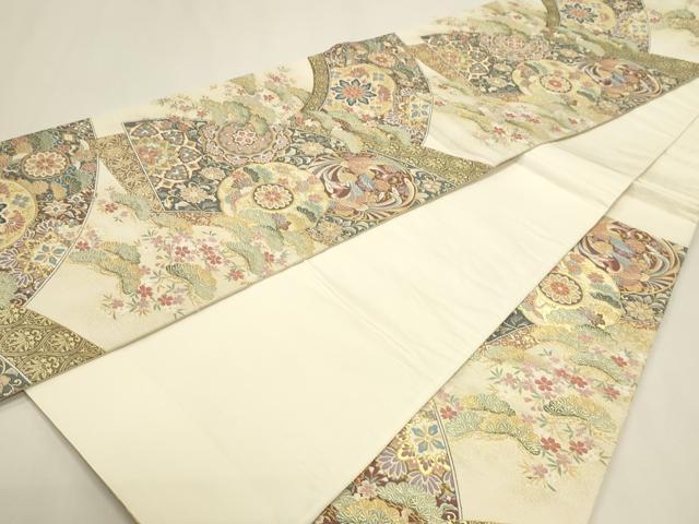 平和屋本店▼六通柄袋帯 洛風紹巴錦 本金箔 正絹 逸品 DABK5588sf