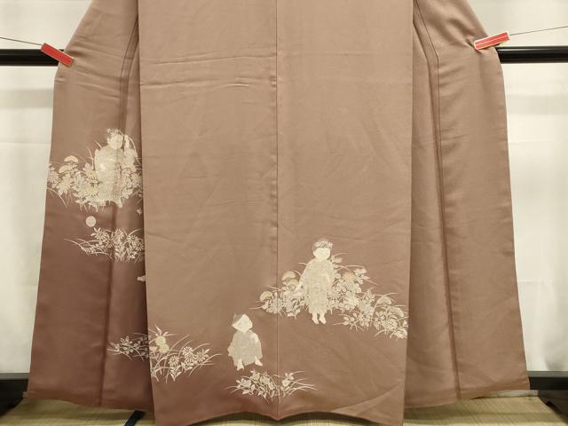 平和屋着物■訪問着 寿光織 童子遊び 暈し染め 銀糸 正絹 逸品 DABK5659sf
