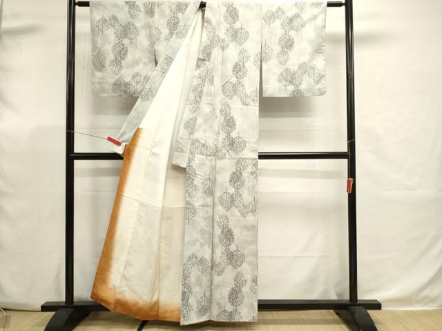 平和屋着物■上質な紬 樹林文 正絹 逸品 DABK5660sf