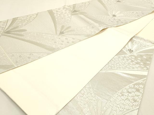 平和屋着物◎六通柄袋帯 唐織 松葉文 プラチナ二重箔 正絹 逸品 DABK5742sf
