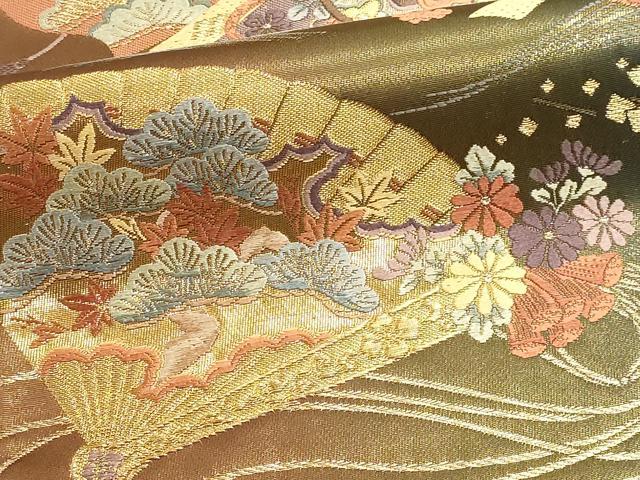 平和屋本店▼六通柄袋帯 九百錦 唐織 几帳献上文 本金箔 正絹 逸品 DABK5759sf