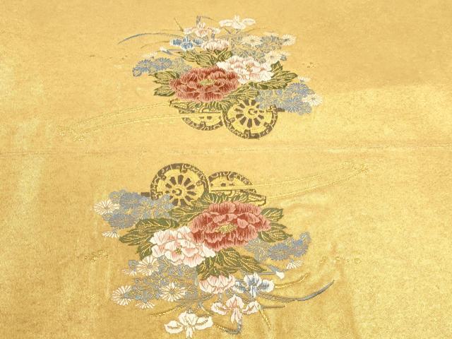 平和屋本店▼太鼓柄袋帯 唐織 王朝花車文 本金引箔 正絹 逸品 DABK5792sf