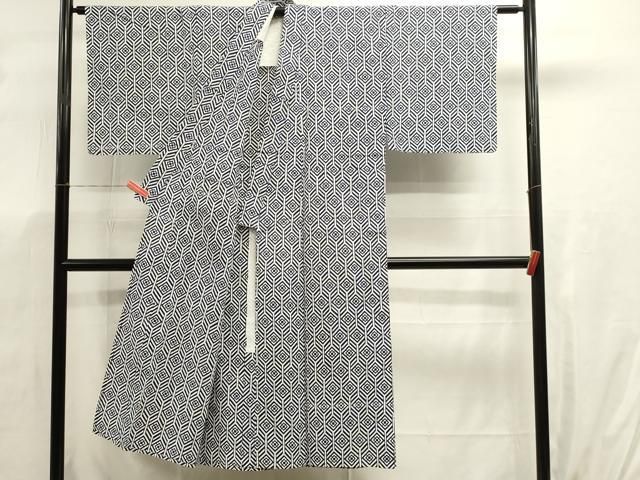 平和屋着物∴夏物 男性 浴衣 手縫い 菱間道 綿 逸品 DABK5910sf