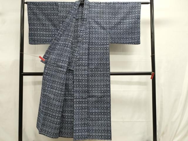 平和屋着物∴夏物 男性 浴衣 注染 手縫い 菱間道 綿 逸品 DABK5912sf