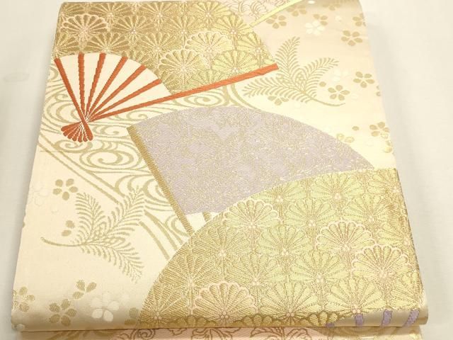 平和屋本店▼六通柄袋帯 鳳凰 純金箔24k 正絹 逸品 DABK5979sf