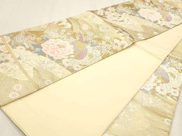 平和屋本店▼六通柄帯 唐織 京どんす 二重箔 金箔純金箔24k 正絹 逸品 DABK5991sf