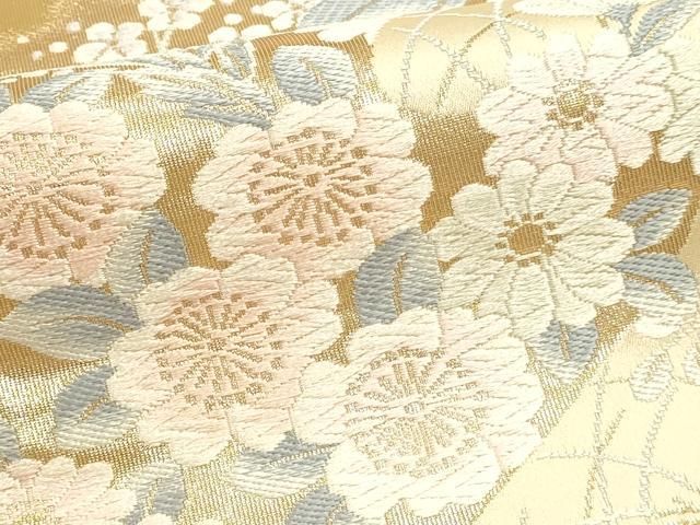 平和屋本店▼六通柄帯 唐織 京どんす 二重箔 金箔純金箔24k 正絹 逸品 DABK5991sf