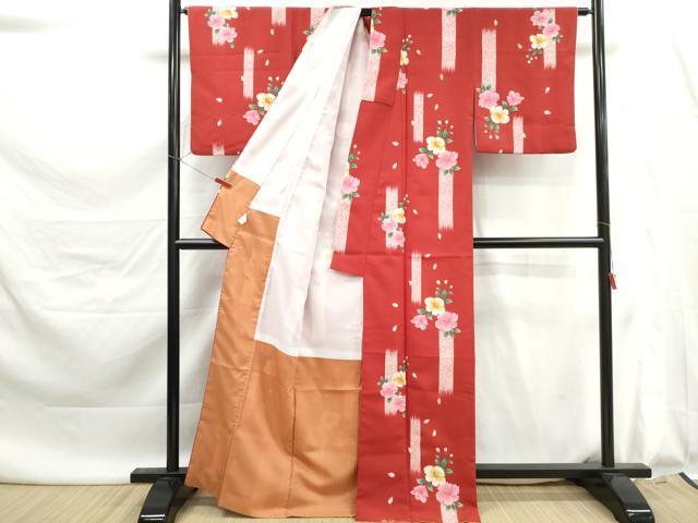 平和屋着物■小紋 舞花文 洗える着物 DABK6036qa