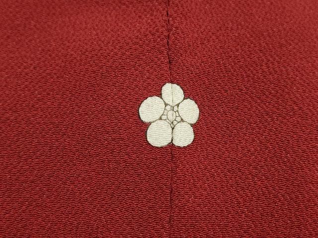 平和屋着物■上質な色無地 鬼しぼ縮緬 紅海老茶色 正絹 逸品 DABK6096qa