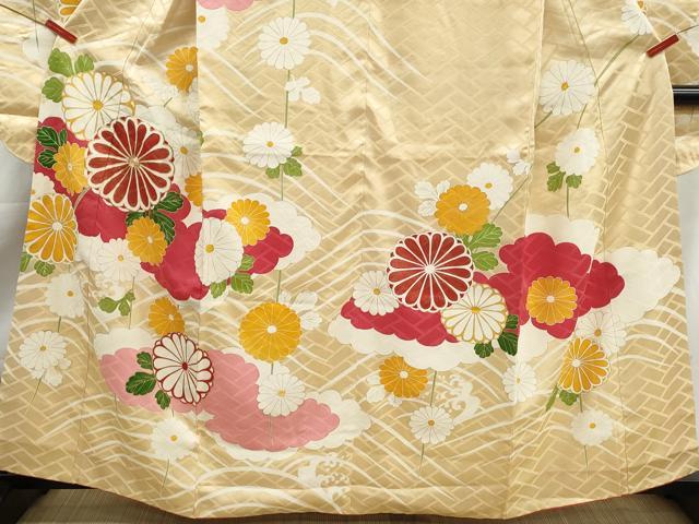 平和屋着物■豪華振袖 駒刺繍 重ね雲菊尽くし文 金彩 正絹 逸品 DABK6097qa
