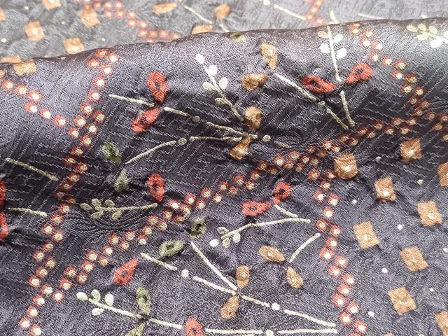 平和屋着物■上質な小紋 絞り 枝花文 暈し染め 金彩 正絹 逸品 DABK6115qa