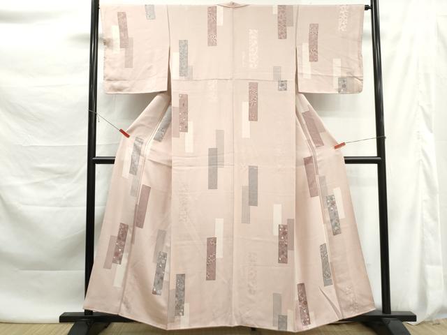 平和屋着物■上質な小紋 短冊花文 正絹 逸品 DABK6128qa