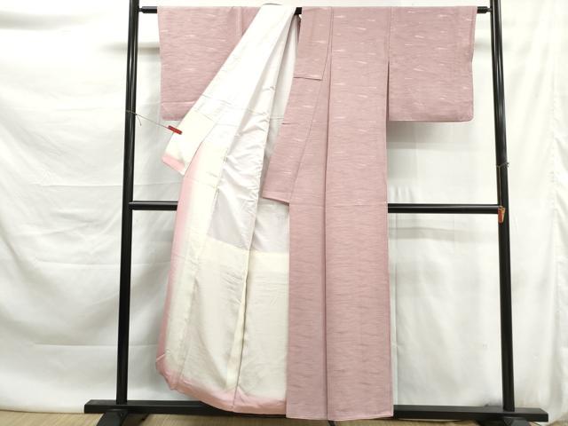 平和屋着物■上質な色無地 立波地紋 撫子色 正絹 逸品 DABK6131qa