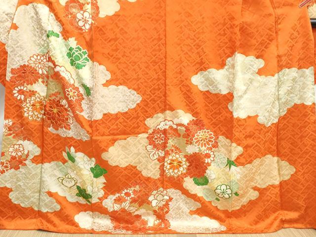 平和屋着物■豪華振袖 駒刺繍 雲取り花松文 金彩 正絹 逸品 DABK6133qa