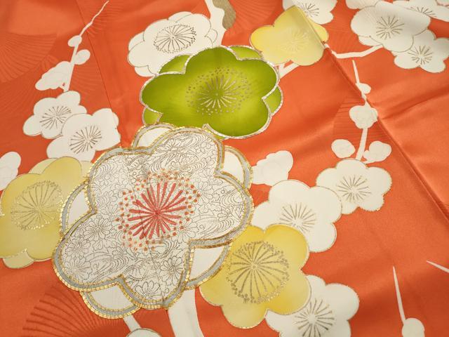 平和屋着物■豪華振袖 駒刺繍 枝梅文 金彩 正絹 逸品 DABK6140qa