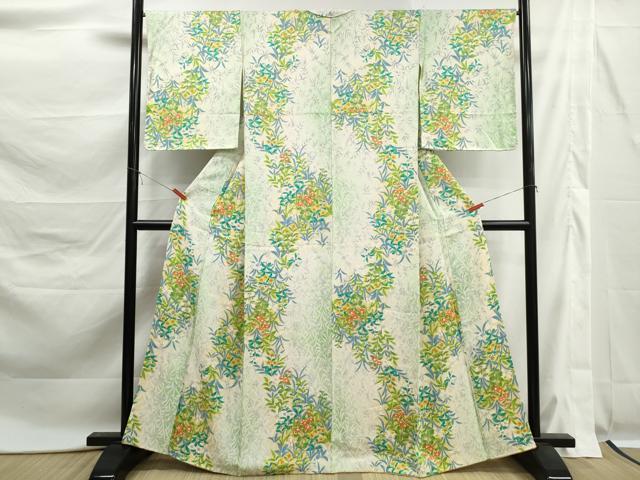 平和屋着物■上質な小紋 草花文 暈し染め 正絹 逸品 DABK6143qa