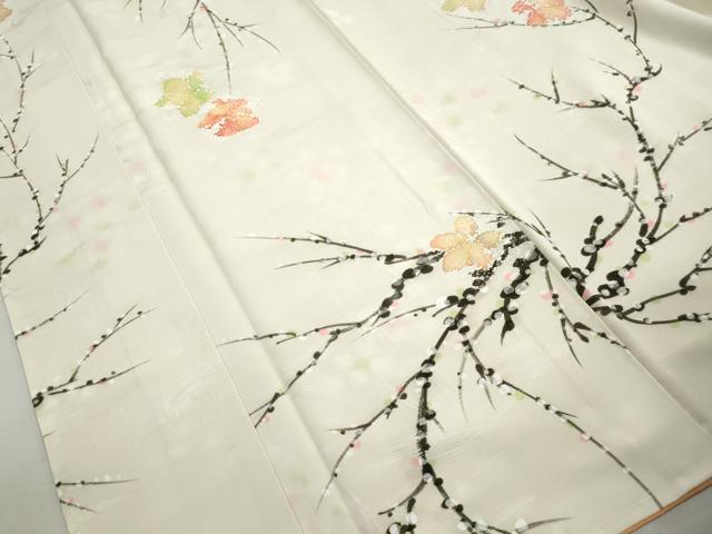 平和屋着物■訪問着 手描き 枝花文 正絹 逸品 DABK6144qa