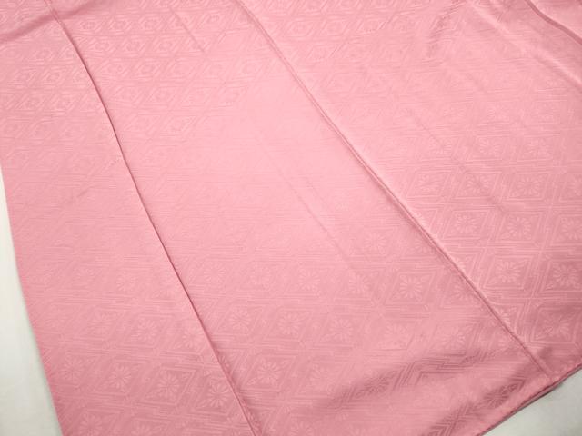 平和屋着物■上質な色無地 松皮菱花地紋 薄紅色 正絹 逸品 DABK6145qa