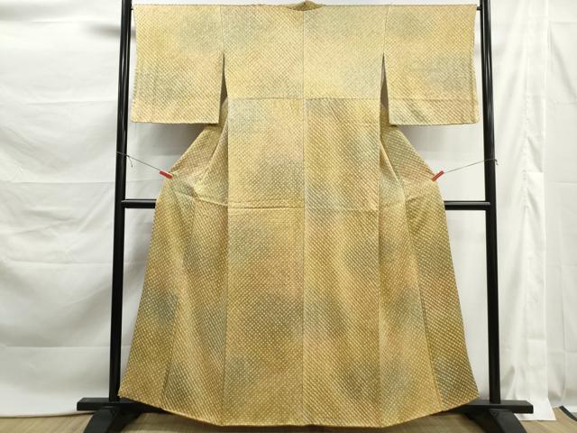 平和屋着物■上質な小紋 総絞り 鹿の子文 暈し染め 正絹 逸品 DABK6164qa