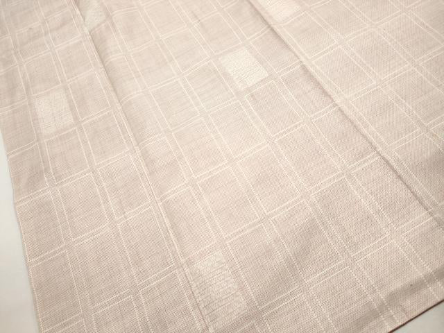 平和屋着物■本場大島紬 白大島 9マルキ 格子文 正絹 逸品 DABK6171qa