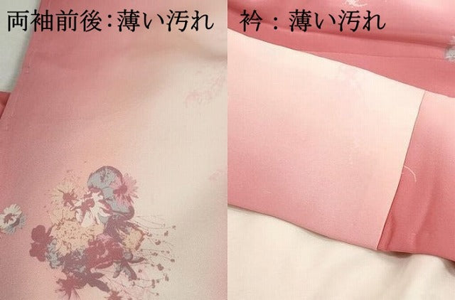 平和屋着物■上質な小紋 枝花文 暈し染め 正絹 逸品 DABK6172qa