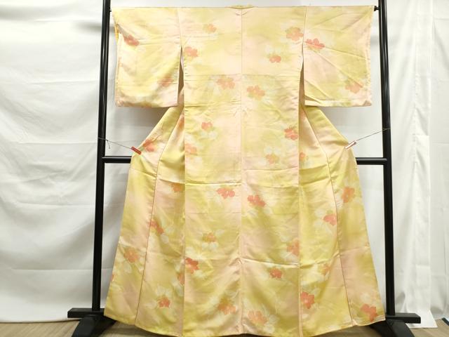 平和屋着物■上質な小紋 舞花文 暈し染め 正絹 逸品 DABK6211qa