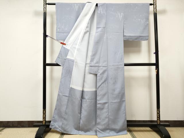 平和屋着物■上質な色無地 樹林地紋 藍白色 洗える着物 未使用 DABK6231qa