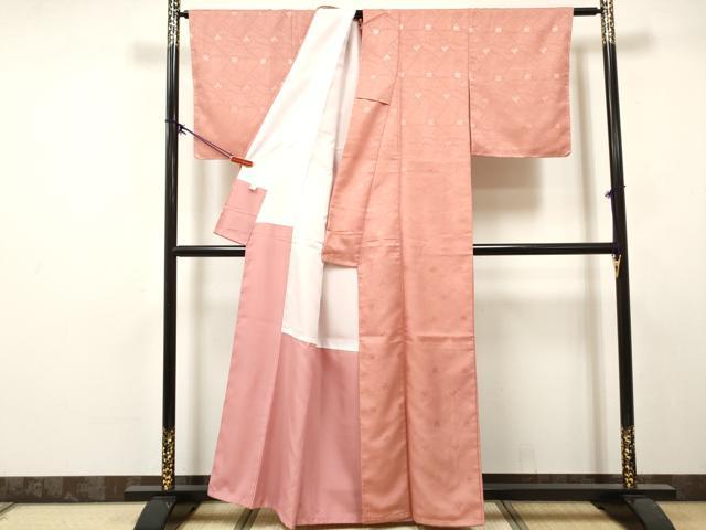 平和屋着物■上質な色無地 青海波地紋 肉桂色 正絹 逸品 未使用 DABK6234qa