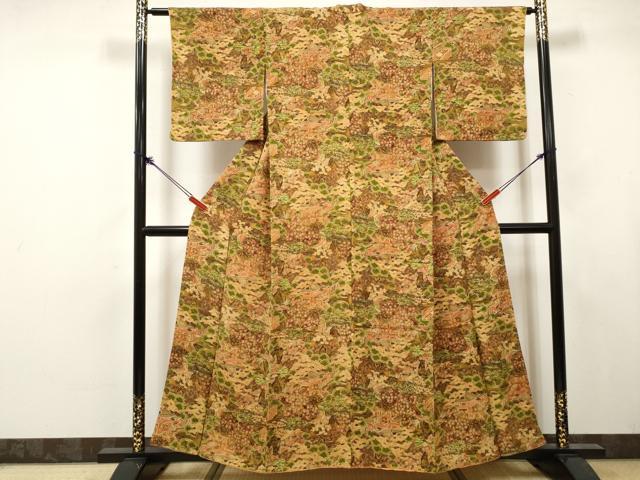 平和屋着物■上質な小紋 風景花鳥文 正絹 逸品 DABK6273qa