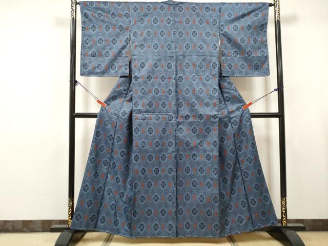 平和屋着物■上質な紬 亀甲花文 正絹 逸品 未使用 DABK6275qa