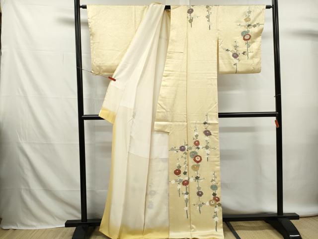 平和屋着物■訪問着 駒刺繍 舞花文 金銀彩 正絹 逸品 DABK6295qa