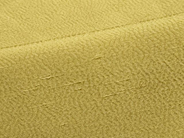 平和屋着物■上質な色無地 刈安色 お召縮緬 正絹 逸品 DABK6317qa