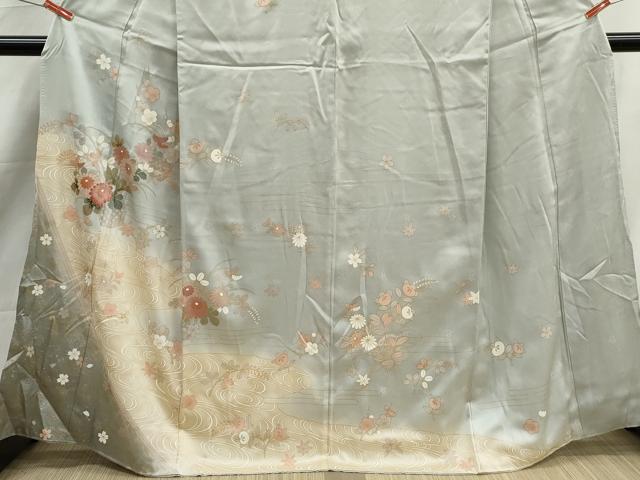 平和屋着物■訪問着 流水花籠文 金彩 正絹 逸品 DABK6339qa