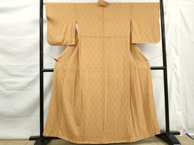 平和屋着物■上質な小紋 格子花文 正絹 逸品 DABK6391qa