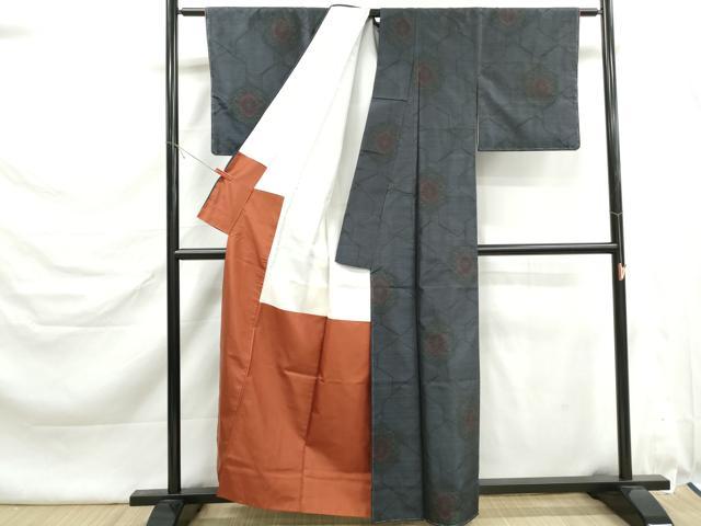 平和屋着物■本場大島紬 亀甲花文 正絹 逸品 未使用 DABK6402qa