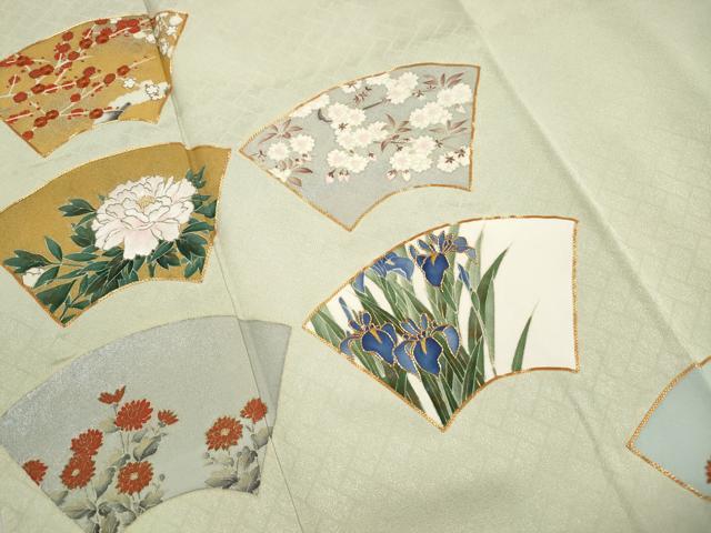 平和屋着物■豪華色留袖 駒刺繍 地紙花文 金彩 正絹 逸品 DABK6406qa