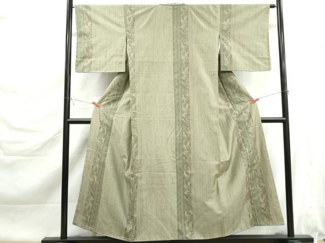 平和屋着物■上質な紬 更紗花間道 正絹 逸品 DABK6428qa