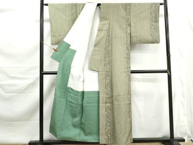 平和屋着物■上質な紬 更紗花間道 正絹 逸品 DABK6428qa