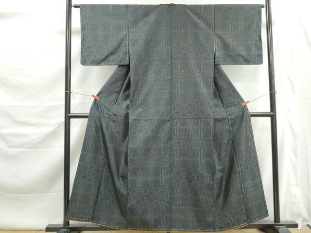 平和屋着物■本場大島紬 幾何学文 正絹 逸品 DABK6431qa