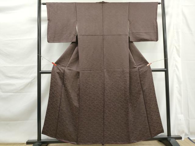 平和屋着物■上質な小紋 寿光織 扇面尽くし 金糸 正絹 逸品 DABK6432qa