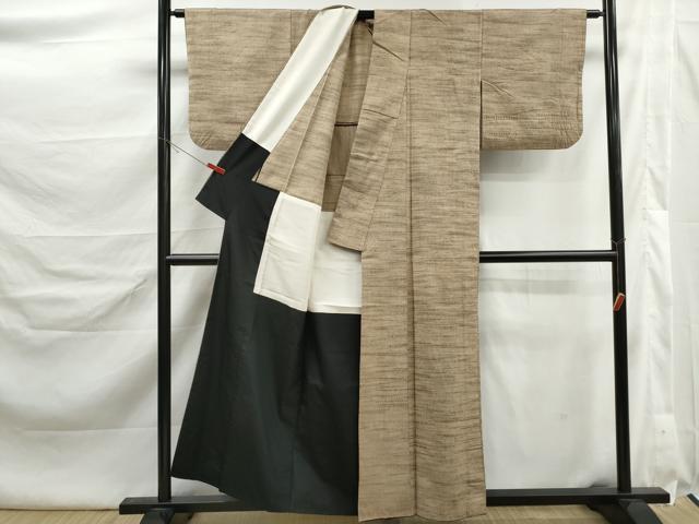 平和屋着物■訪問着 紬地 霞文 胴抜き仕立て 正絹 逸品 DABK6439qa
