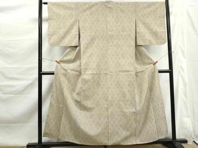 平和屋着物■本塩沢 菱文 正絹 逸品 DABK6442qa
