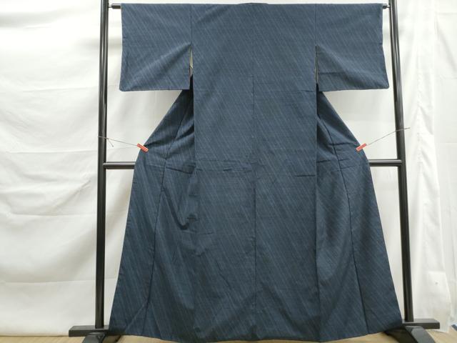 平和屋着物■結城紬 斜縞文 三越扱い 正絹 逸品 DABK6444qa
