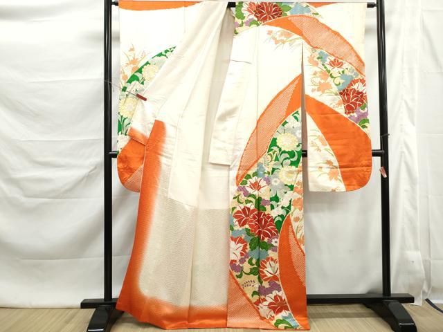 平和屋着物■豪華振袖 駒刺繍 絞り 草花文 金彩 正絹 逸品 DABK6457qa
