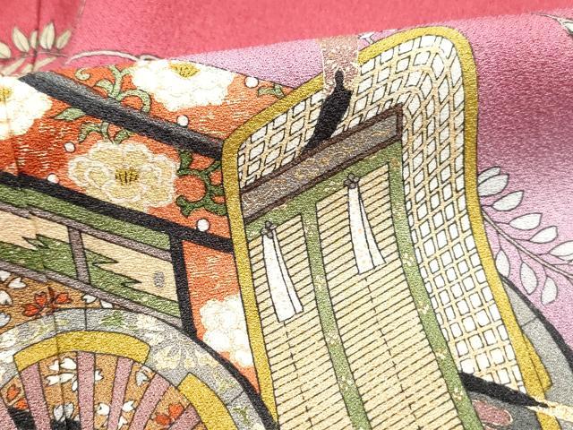 平和屋着物■豪華振袖 作家物 手描友禅 立波御所車花文 暈し染め 金彩 正絹 逸品 DABK6460qa