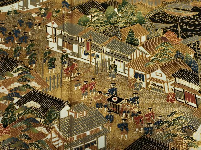 平和屋着物■豪華黒留袖 人物風景文 金彩 正絹 逸品 DABK6535ya